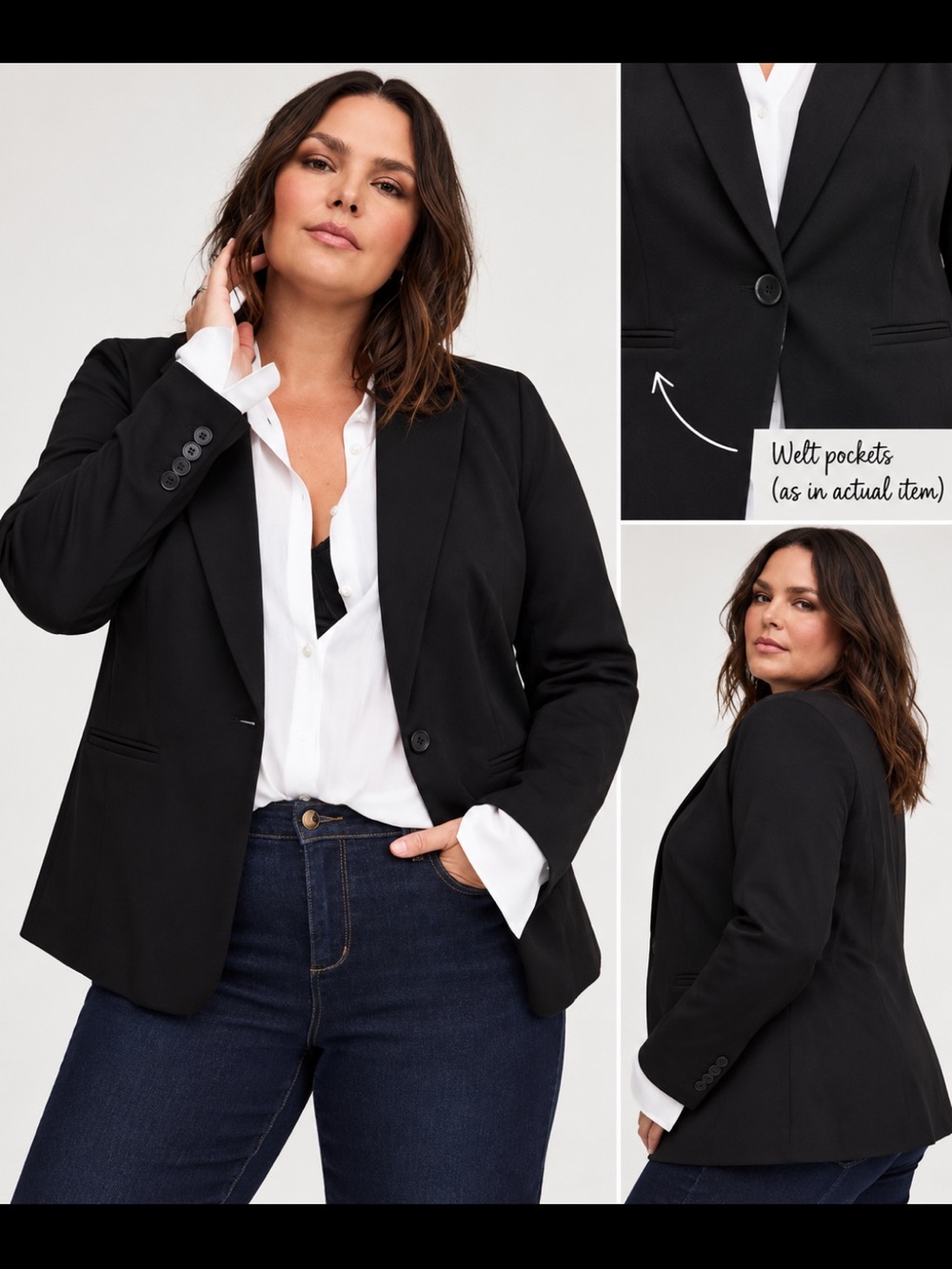 NWT Torrid Black Tailored Ponte Blazer One Button Career Size 0 12 - Picture 1 of 7